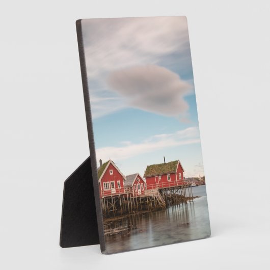 Het dorp Noorwegen Lofoten Vist Fotoplaat (Zijkant)