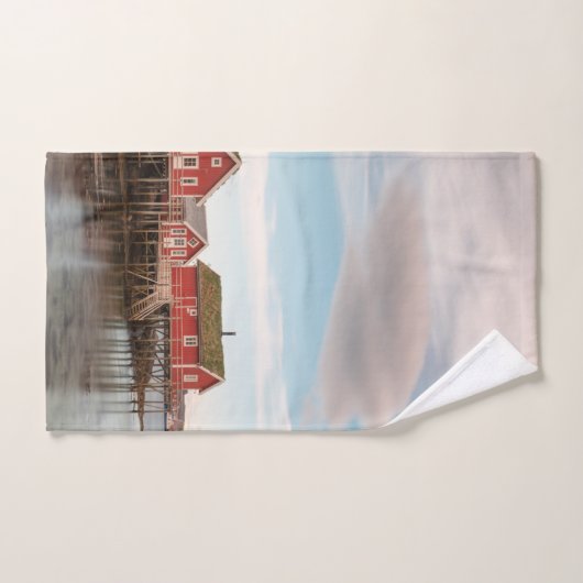 Het dorp Noorwegen Lofoten Vist Handdoek (Handdoek)