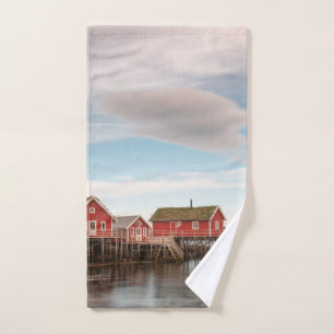 Het dorp Noorwegen Lofoten Vist Handdoek