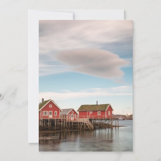 Het dorp Noorwegen Lofoten Vist Kaart (Voorkant)