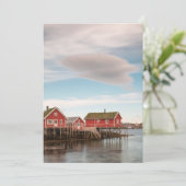 Het dorp Noorwegen Lofoten Vist Kaart (Staand voorkant)