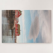 Het dorp Noorwegen Lofoten Vist Legpuzzel (Horizontaal)