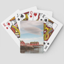 Het dorp Noorwegen Lofoten Vist