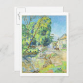 Het dorp (pastel op papier) briefkaart (Voorkant / Achterkant)