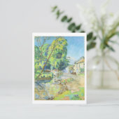 Het dorp (pastel op papier) briefkaart (Staand voorkant)