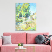 Het dorp (pastel op papier) canvas afdruk (Insitu (Woonkamer))