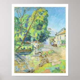 Het dorp (pastel op papier) poster