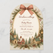 Het Dorp Rustic Winter Baby Shower Kaart (Voorkant)