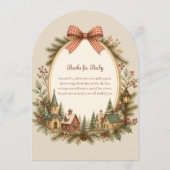 Het Dorp Rustic Winter Baby Shower Kaart (Achterkant)