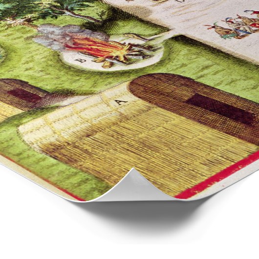 Het dorp Secoton Poster (Hoek)