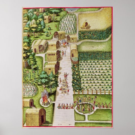 Het dorp Secoton Poster (Voorkant)