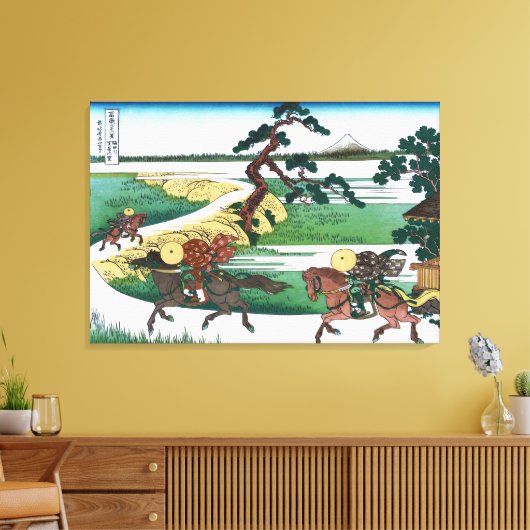 Het dorp Sekiya op de Sumida Canvas Afdruk (Insitu (Woonkamer))