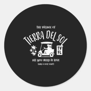 Het dorp Tierra del Sol TV FL Golf Cart Desi Ronde Sticker