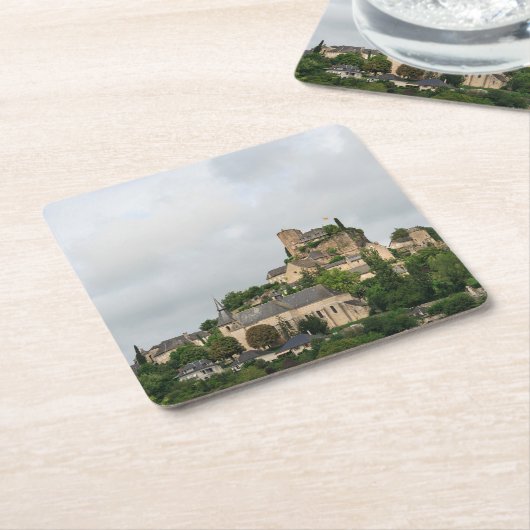 Het dorp Turenne in Frankrijk Kartonnen Onderzetters (Schuin)