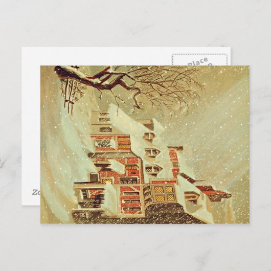 Het Dorp van de winter Briefkaart (Voorkant / Achterkant)