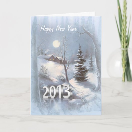 Het dorp van de winter in de Kaart van het (Voorkant)