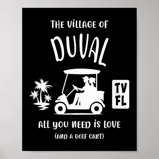 Het dorp van Duval TV FL Golf Cart Design Poster (Voorkant)