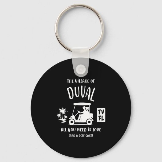 Het dorp van Duval TV FL Golf Cart Design Sleutelhanger (Voorkant)
