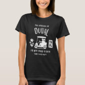 Het dorp van Duval TV FL Golf Cart Design T-shirt (Voorkant)