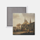 Het dorp van een kerk tijdens de revolutie magneet (Voorkant / Achterkant)