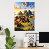 Het dorp Viking uit het zee | AI Art Poster (Thuiskantoor)