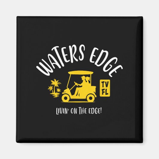 Het dorp Waters Edge Tv Fl golfkar ontwerp Magneet (Voorkant)
