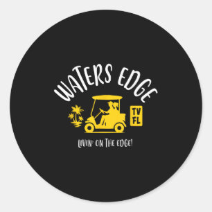 Het Dorp Waters Edge Tv Fl Golfkarretje Ontwerp  Ronde Sticker