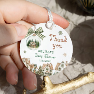 Het Dorp Winter Baby Shower Bedankt Bedankjes Labels