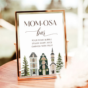 Het Dorp Winter Baby Shower Mom-osa Bar Poster