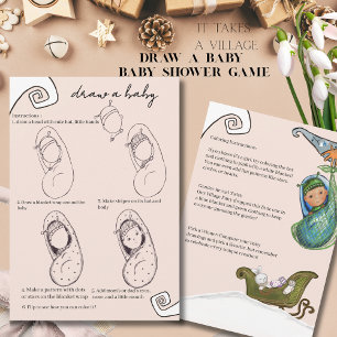 Het Dorp Winter Baby Shower Teken een baby Kaart
