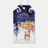 Het Dorp Winter Fee Meisje Baby Shower Cadeaulabel (Voorkant)