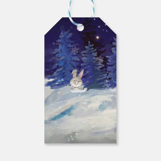 Het Dorp Winter Fee Meisje Baby Shower Cadeaulabel (Achterkant)