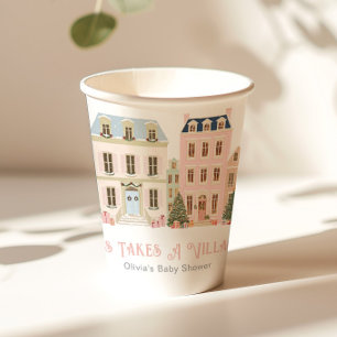 Het Dorp Winter Sneeuw Baby Shower Papieren Bekers