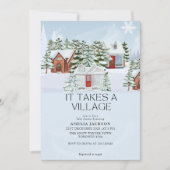 Het Dorp Winterstad Baby Shower Kaart (Voorkant)