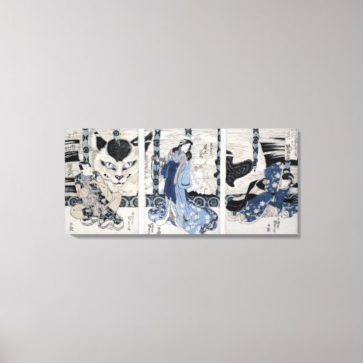 Het dorp Yatsuhashi bij Okasaki Canvas Afdruk (Voorkant)