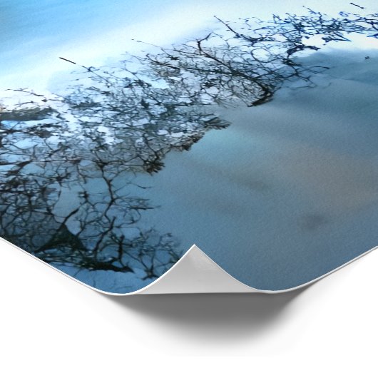 Het dorpje Gingerbrood in de sneeuw | AI Art. Poster (Hoek)