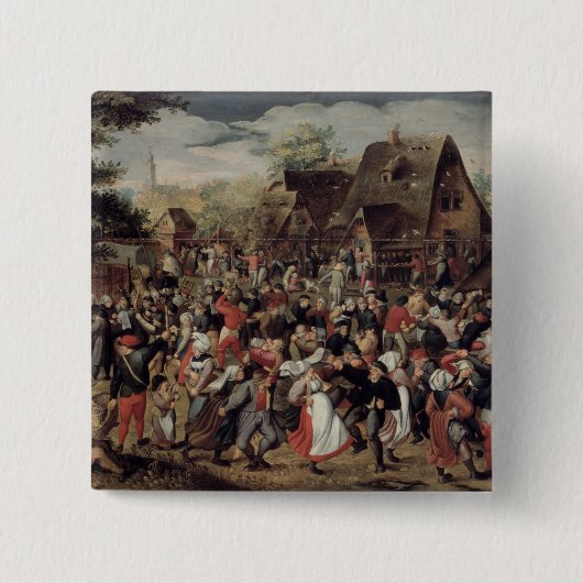 Het dorpsfestival vierkante button 5,1 cm (Voorkant)