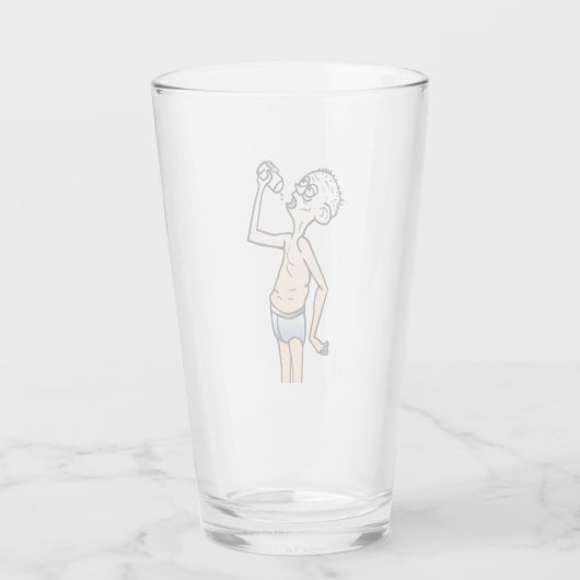 Het dorstige man glas (Achterkant)