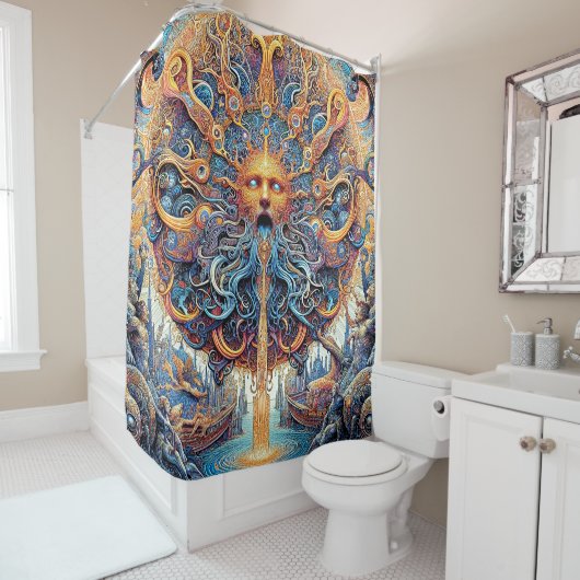 Het douchegordijn van de zonnegod (In situ)