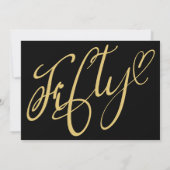 Het draaien 50 Zwart Goud 50e Verjaardag Kaart (Achterkant)