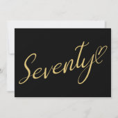 Het draaien 70 Zwart Goud 70e Verjaardag Kaart (Achterkant)