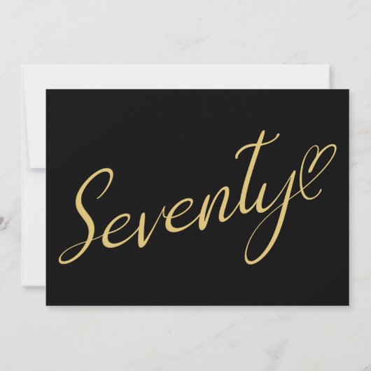 Het draaien 70 Zwart Goud 70e Verjaardag Kaart (Achterkant)