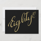 Het draaien 80 Zwart Goud 80e Verjaardag Kaart (Achterkant)