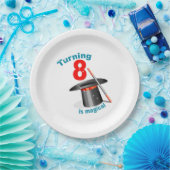 Het draaien 8 is Magische 8e verjaardag Papieren Bordje (Feest)