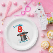 Het draaien 8 is Magische 8e verjaardag Papieren Bordje (Feest)