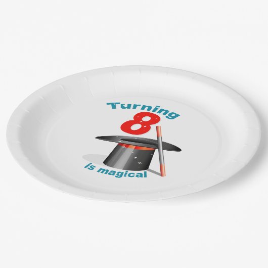 Het draaien 8 is Magische 8e verjaardag Papieren Bordje (Gekanteld)