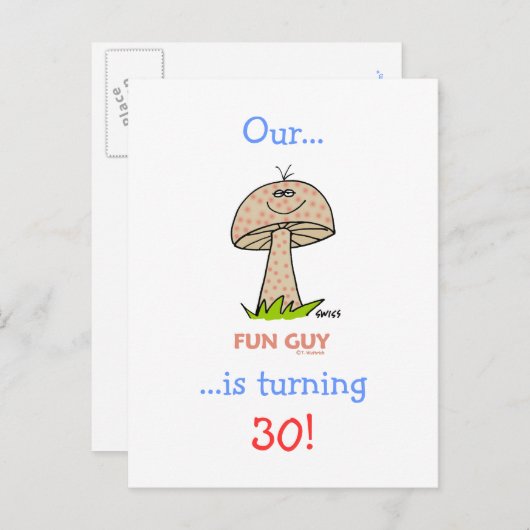 Het draaien van 30 Goedkope Grappige Milestone Ver Uitnodiging Briefkaart (Voorkant / Achterkant)