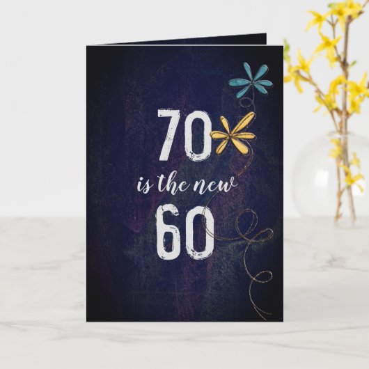 Het draaien van 70 humor kaart (Gele Bloem)