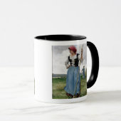 Het draaien van de Hay (olie op canvas) Mok (Voorkant rechts)