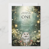 Het draaien van een Enchanted Forest Uil 1e verjaa Kaart (Voorkant)